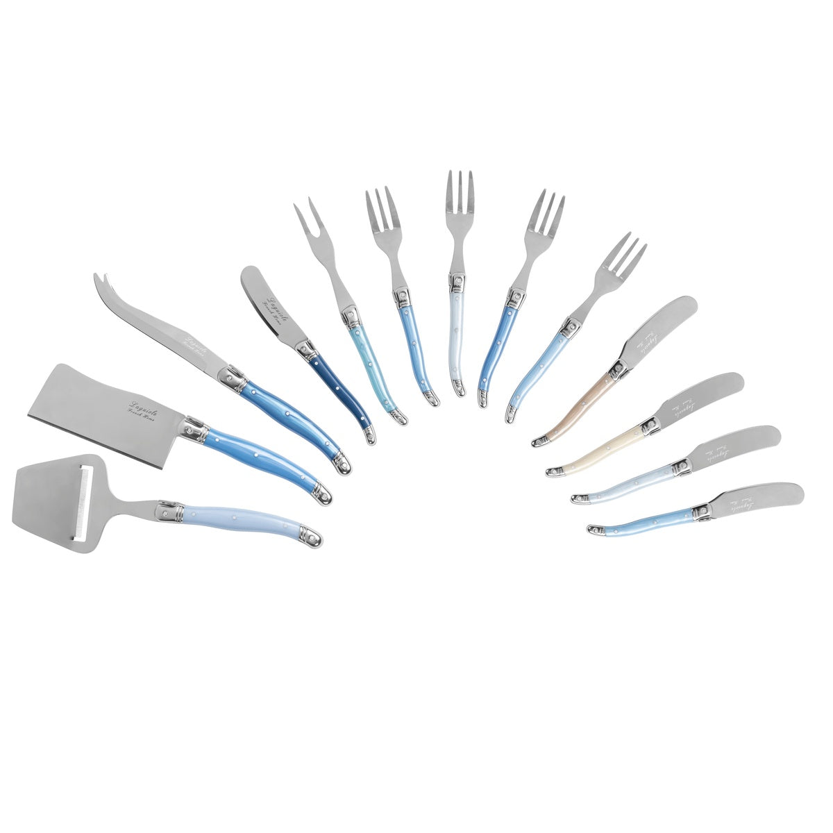  French Home Ultimate 13-Piece Laguiole Charcuterie Set With Shades of Blue Handles - Default Title - Bonton