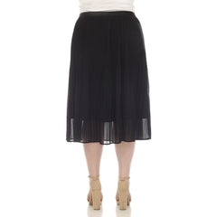 Plus Size Pleated Chiffon Midi Skirt