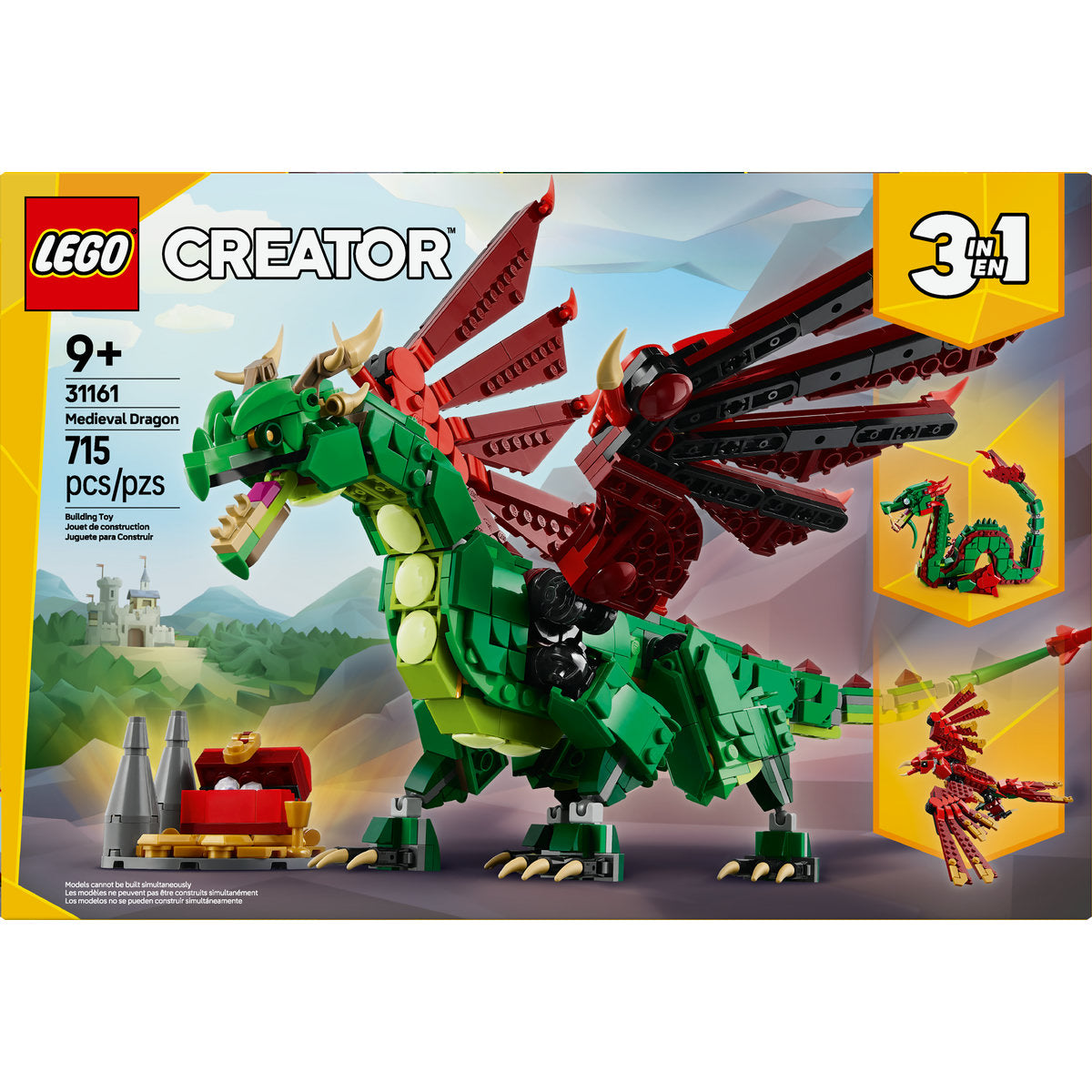  LEGO LEGO® Creator 3in1 Medieval Dragon Creature Toy Playset 31161 - LEGO Creator - Bonton