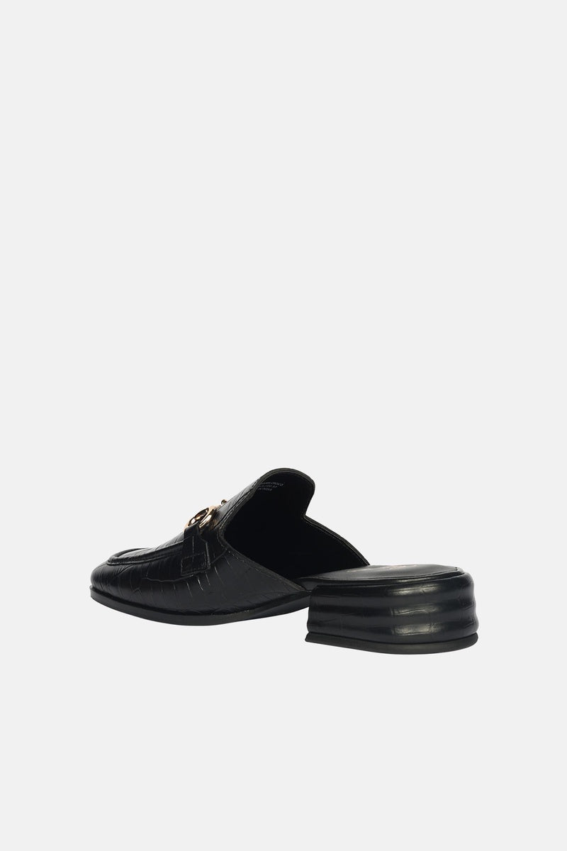  Saint G Savannah Croco - Heeled Mule - Black - Bonton