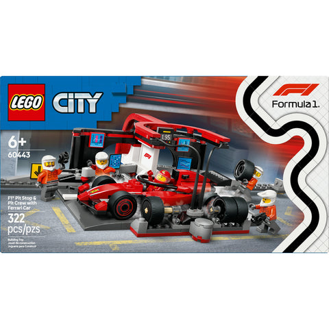 LEGO® City F1® Pit Stop & Pit Crew With Ferrari Car Racing Vehicle Toy 60443