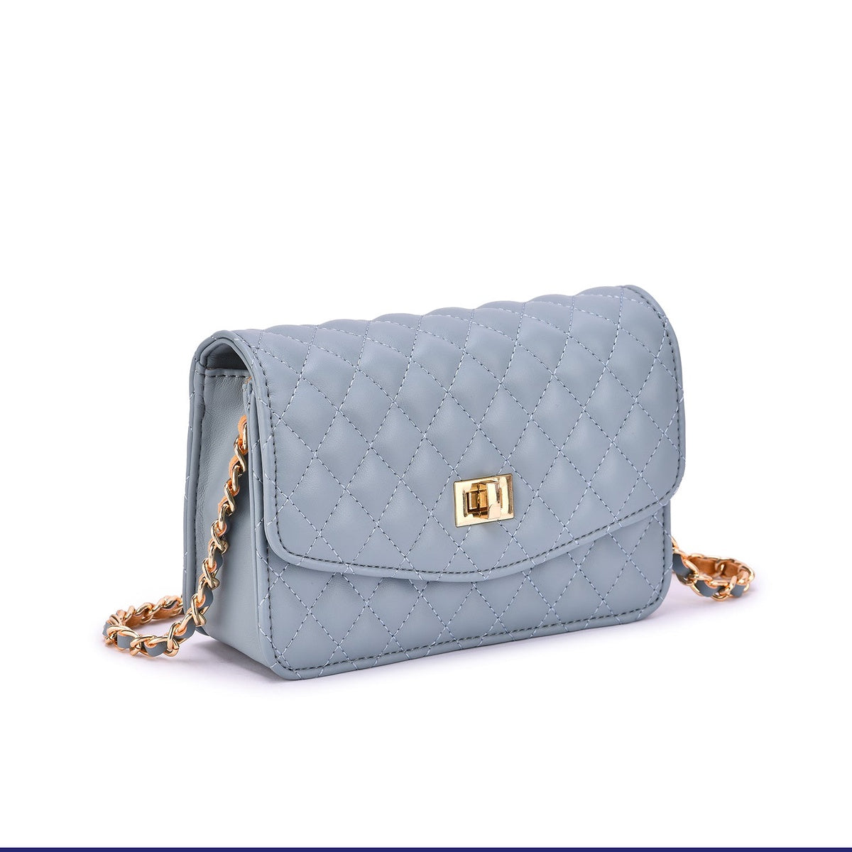  Mellow World Amanda Quilted Crossbody Clutch - White - Bonton