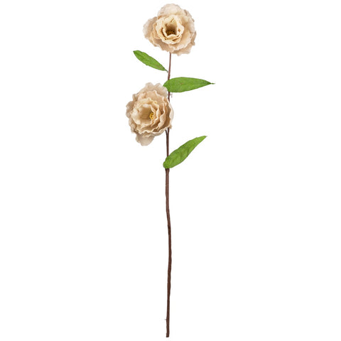 40" Ivory and Green Floral Craft Artificial Spring Spray