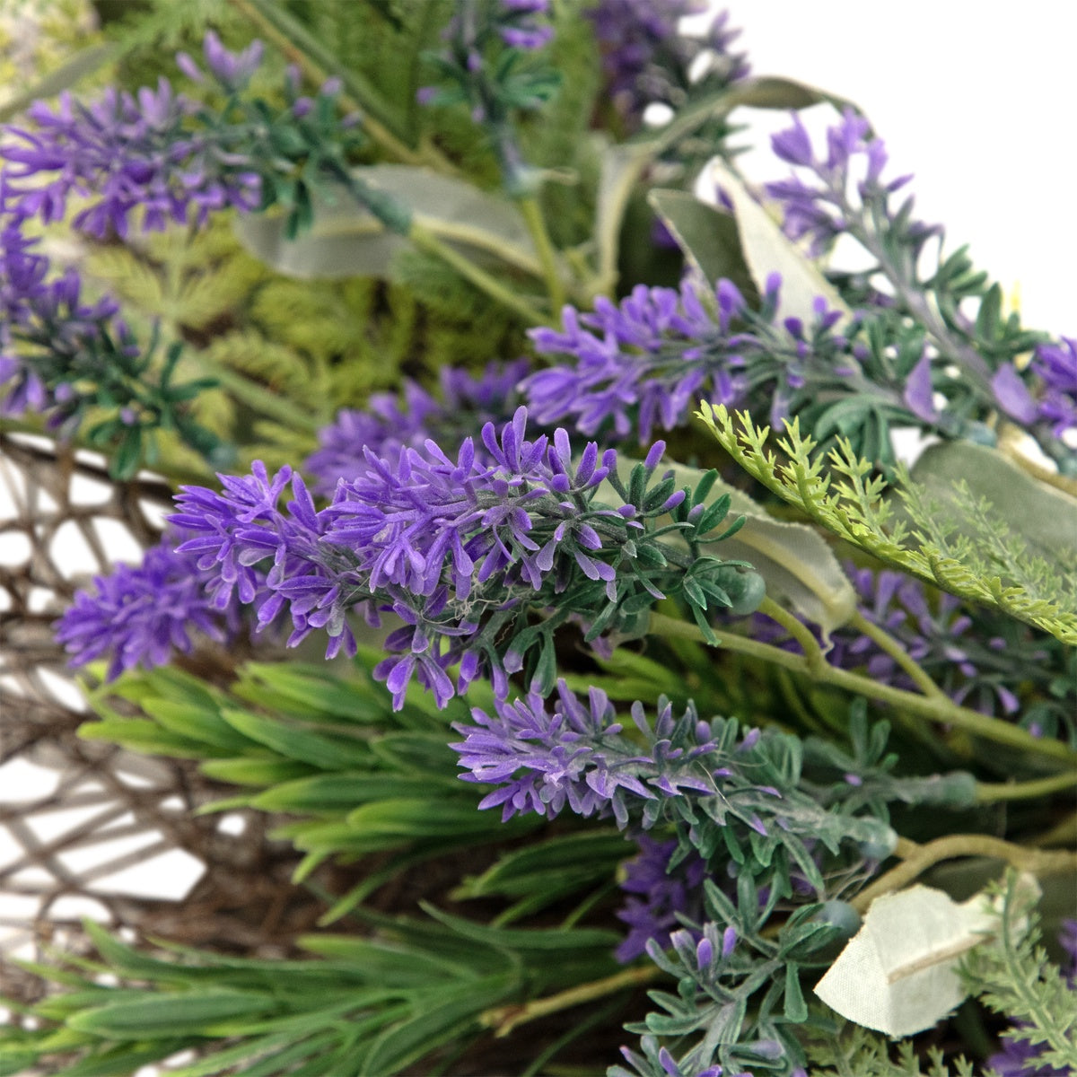  Northlight Lavender and Spring Foliage Artificial Floral Wreath  Purple - 24-Inch - Default Title - Bonton