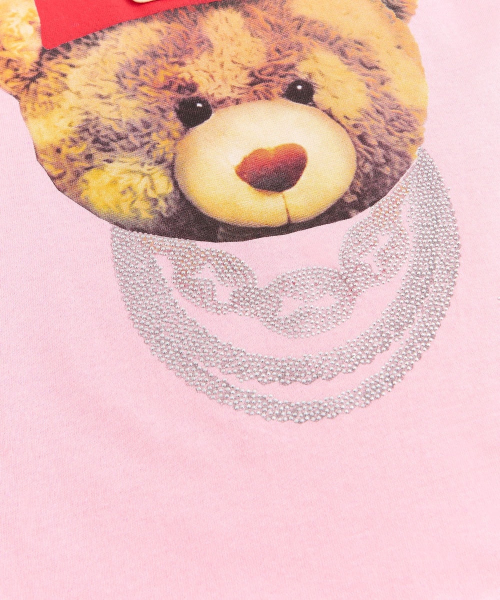  Reason Clothing Teddy Rhinestone Short Sleeve Tee - Pink - PINK - Bonton