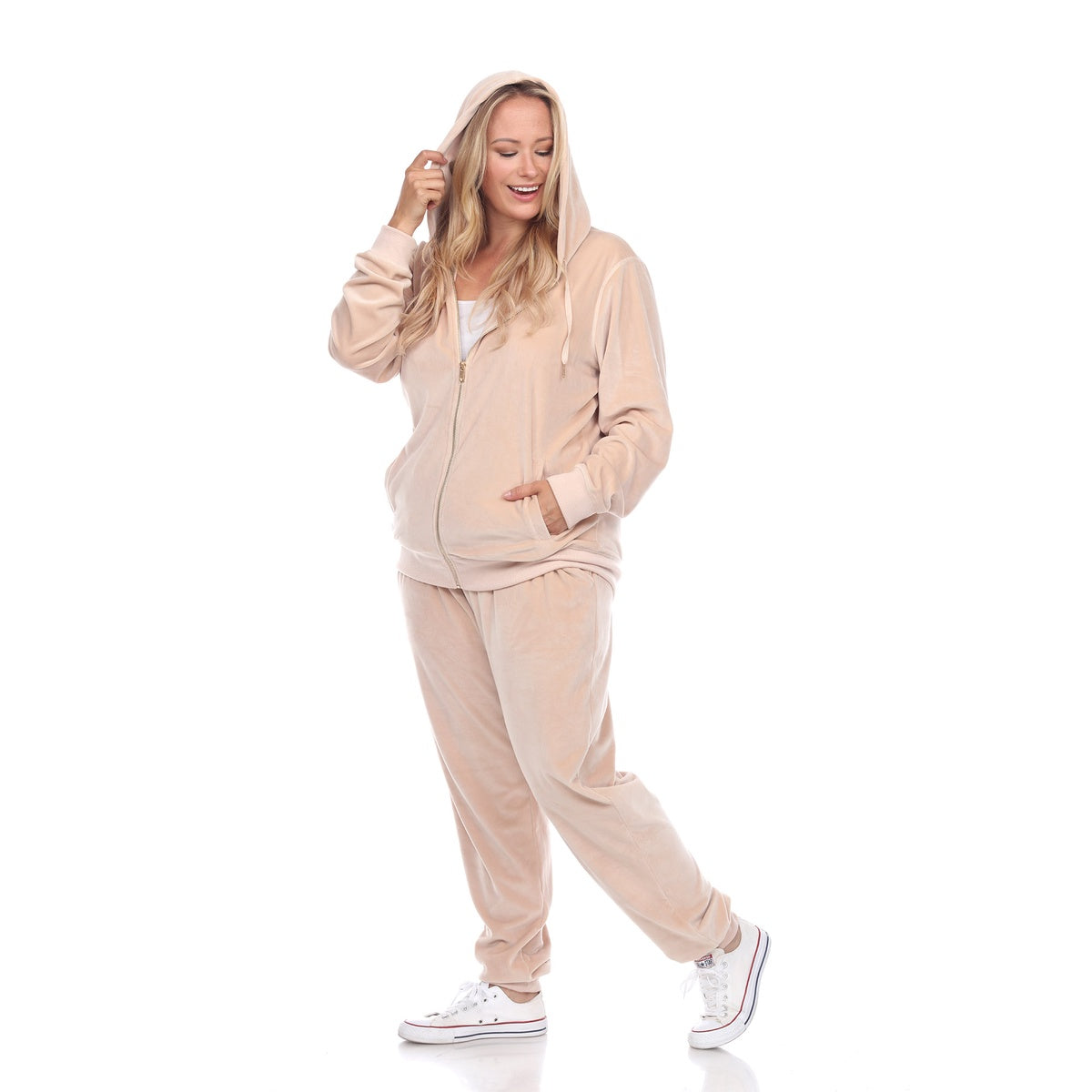  White Mark Plus Size 2 Piece Velour Tracksuit Set - 3X - Bonton