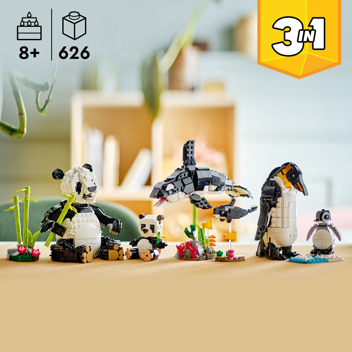  LEGO LEGO® Creator 3in1 Wild Animals: Panda Family Toy Playset 31165 - LEGO Creator - Bonton