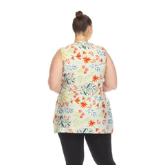 Plus Size Floral Sleeveless Tunic Top