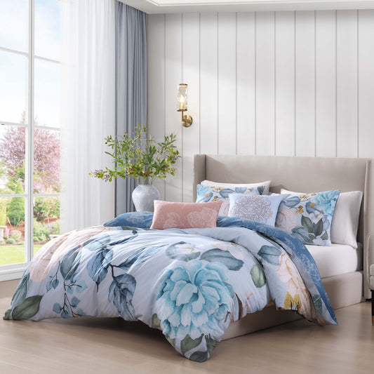 Garden in the Sky 5 Piece Reversible Comforter Set