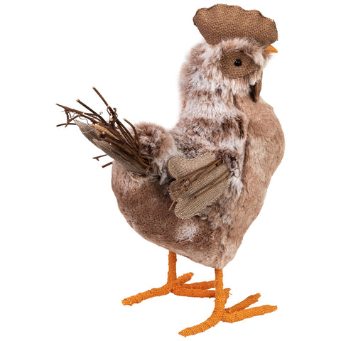 Spring Chicken Figure - 15.75" - Brown and Orange