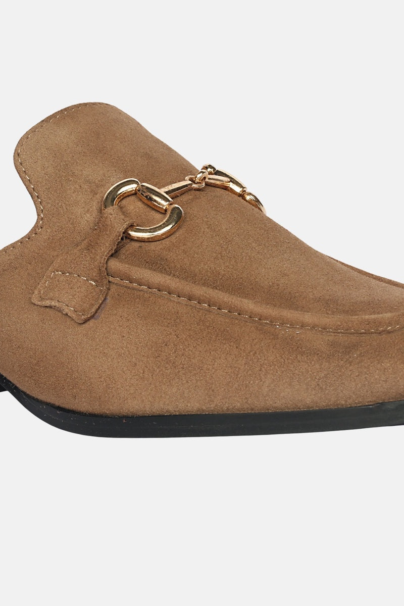  Saint G Savannah Suede - Heeled Mule - Dark Taupe - Bonton