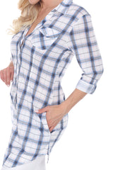 Women's Piper Stretchy Plaid Tunic Top