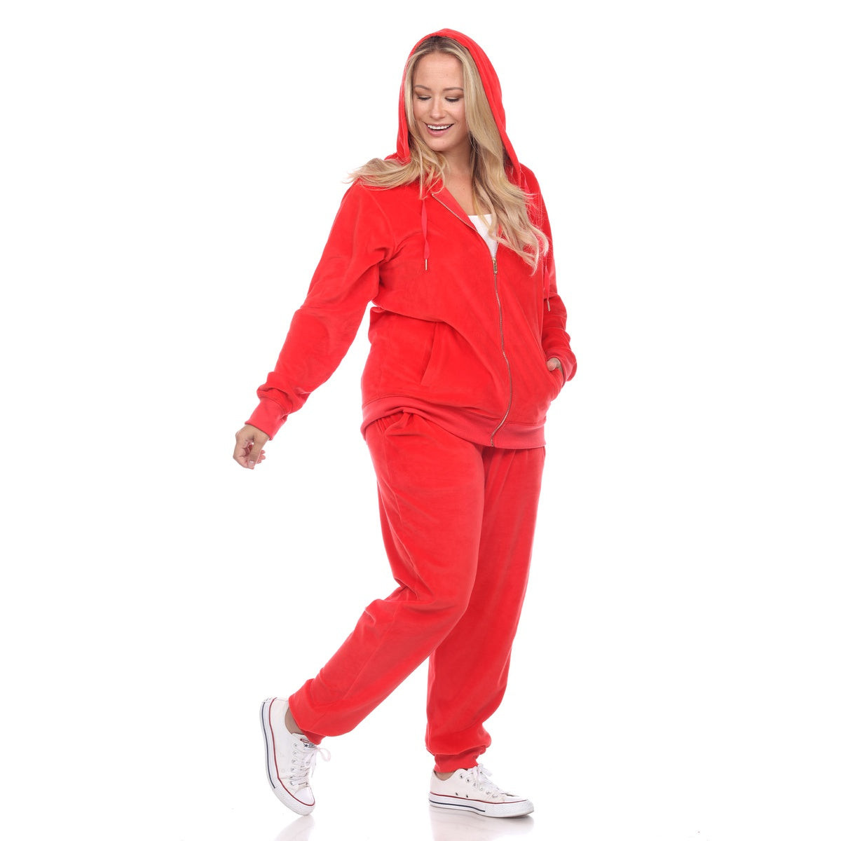  White Mark Plus Size 2 Piece Velour Tracksuit Set - 3X - Bonton