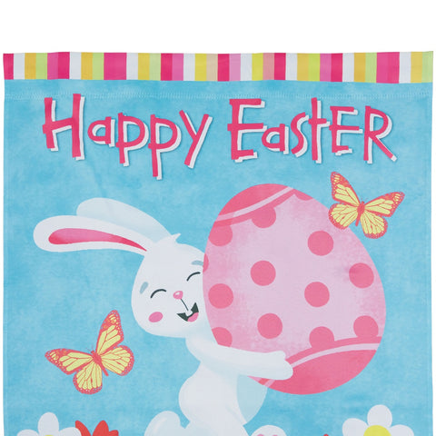 Happy Easter Bunny With Eggs Outdoor House Flag 28" X 40"