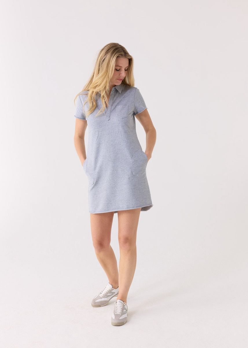  Cabana Life Grey Cotton Polo Dress - XS - Bonton