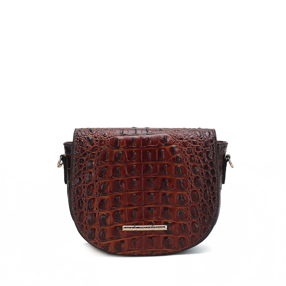  MKF Collection Amalia Solid Croc Crossbody Bag - Croco Black - Bonton