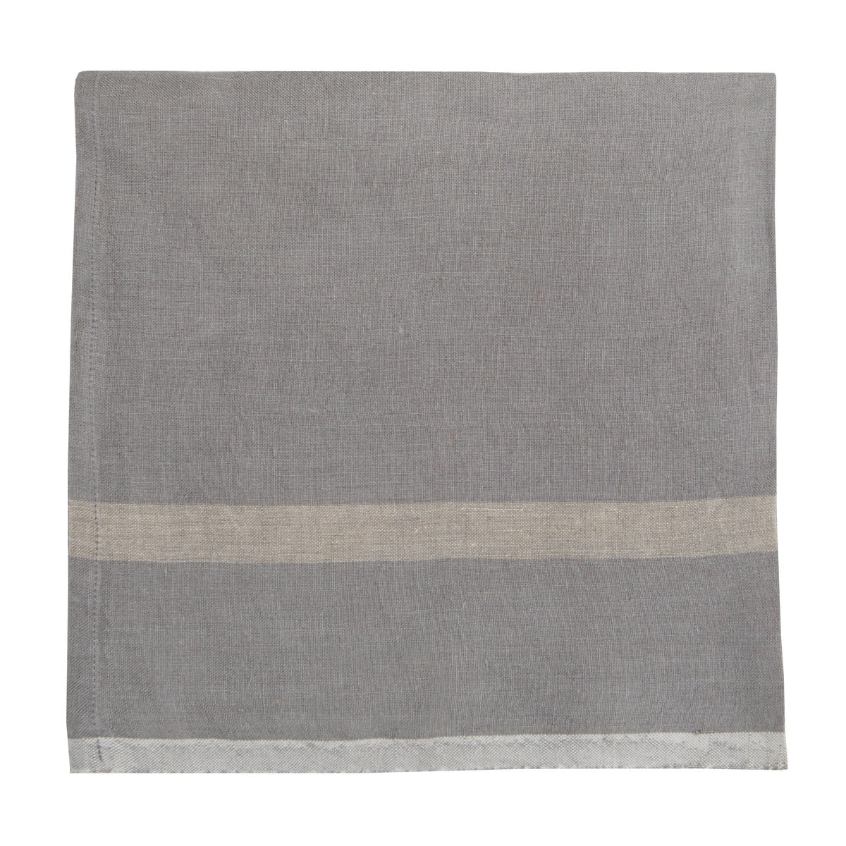  Caravan Laundered Linen Napkins, Set of 4 - Lime & Grey - Bonton