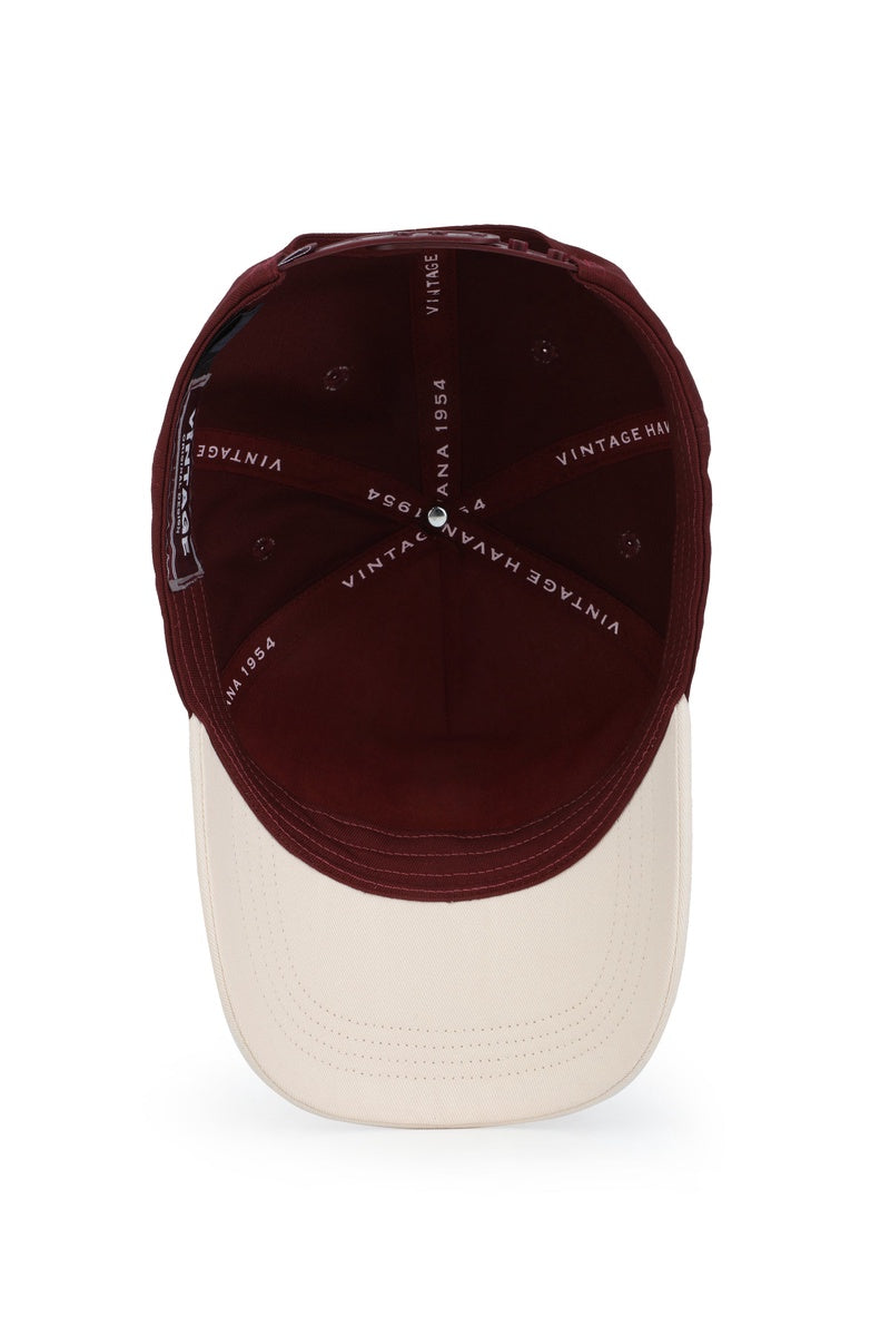  Vintage Havana Vintage Havana Trucker Hat for Women & Men – Maroon & Tan Adjustable Cap – Embroidered 