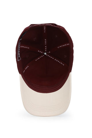 Vintage Havana Trucker Hat for Women & Men – Maroon & Tan Adjustable Cap – Embroidered "Authentic Vintage""