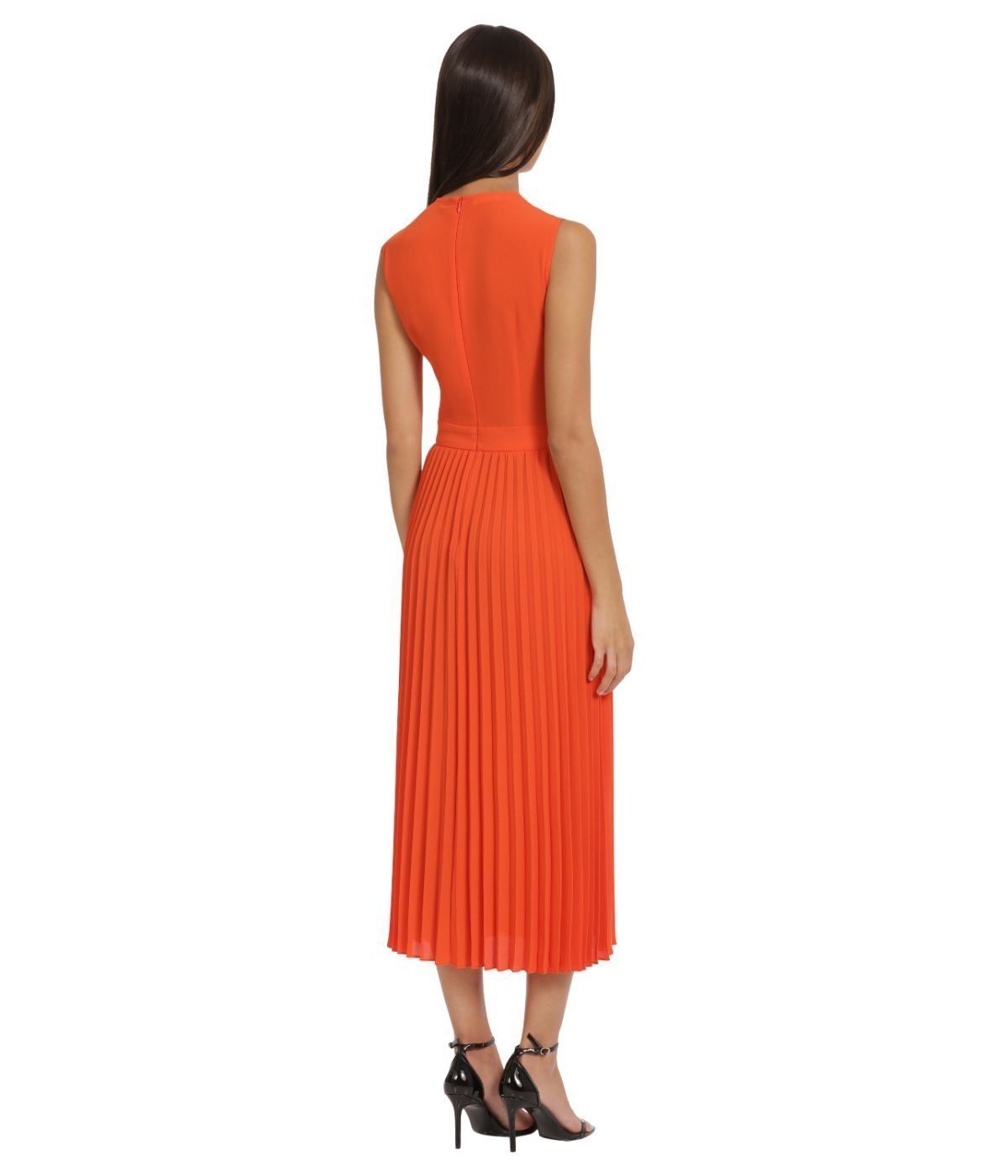  Donna Morgan Jewel Neck with Piping Sunburst Pleated Dress - Koi - Bonton