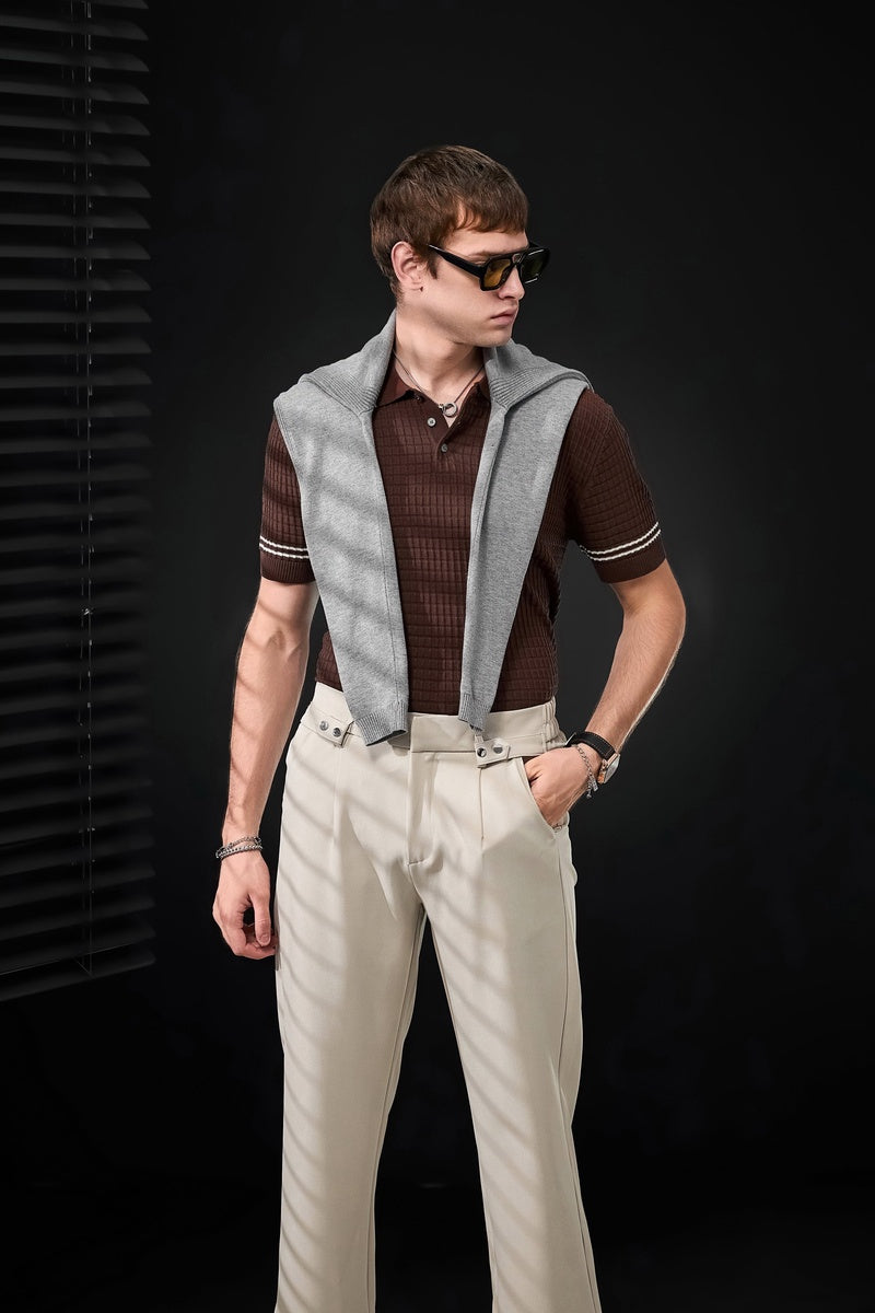  Barocco Kingsley Side-Tab Trousers TAUPE - TAUPE - Bonton