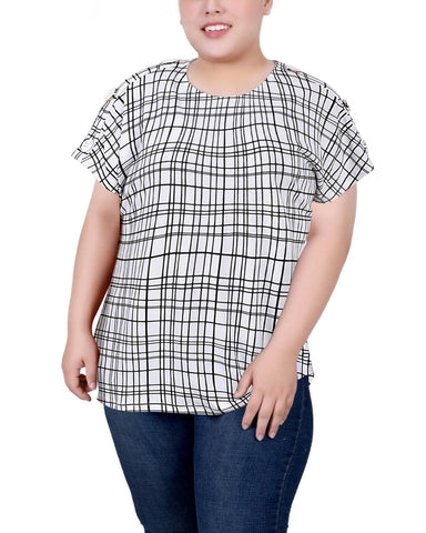 Plus Size Short Extended Sleeve Top