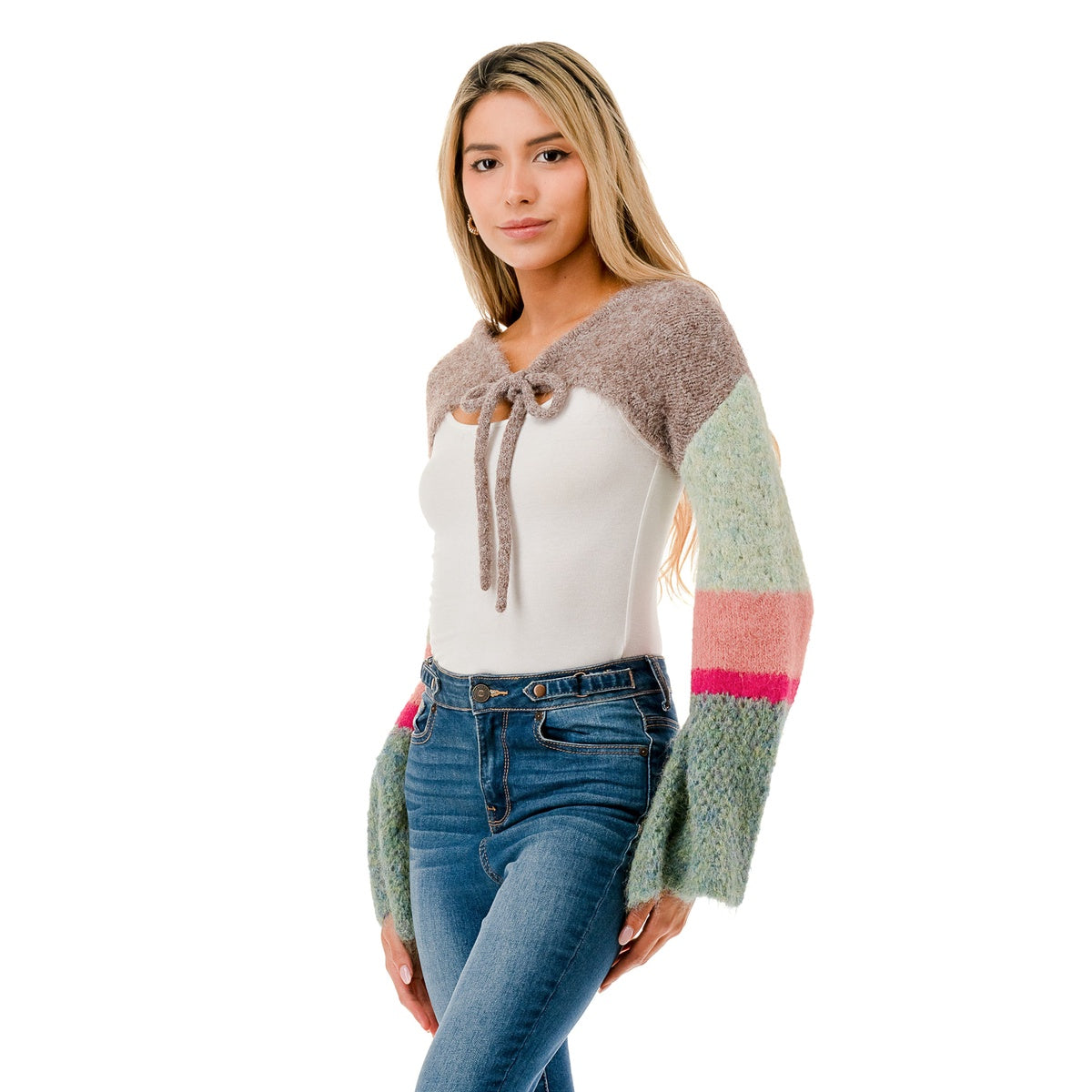  Marcus Adler Knit Bolero Shrug - Green - Bonton