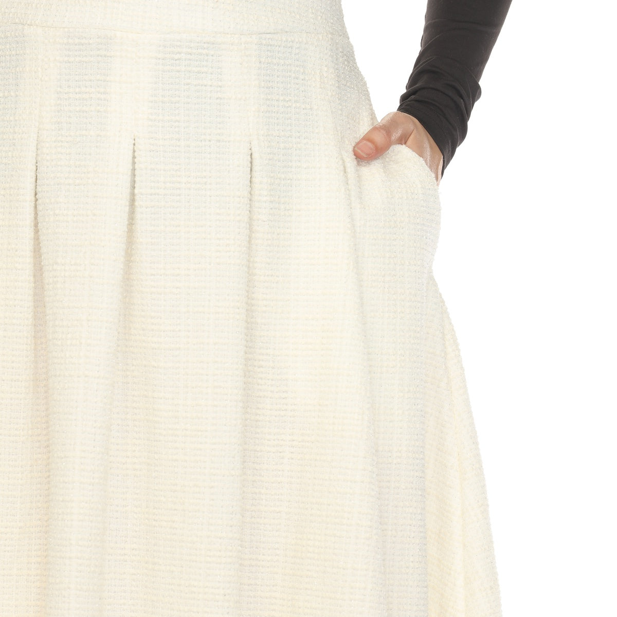  White Mark Women's Flared Tweed Skirt - S - Bonton