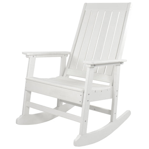 All Weather Recycled Plastic Outdoor Rocking Chair  White