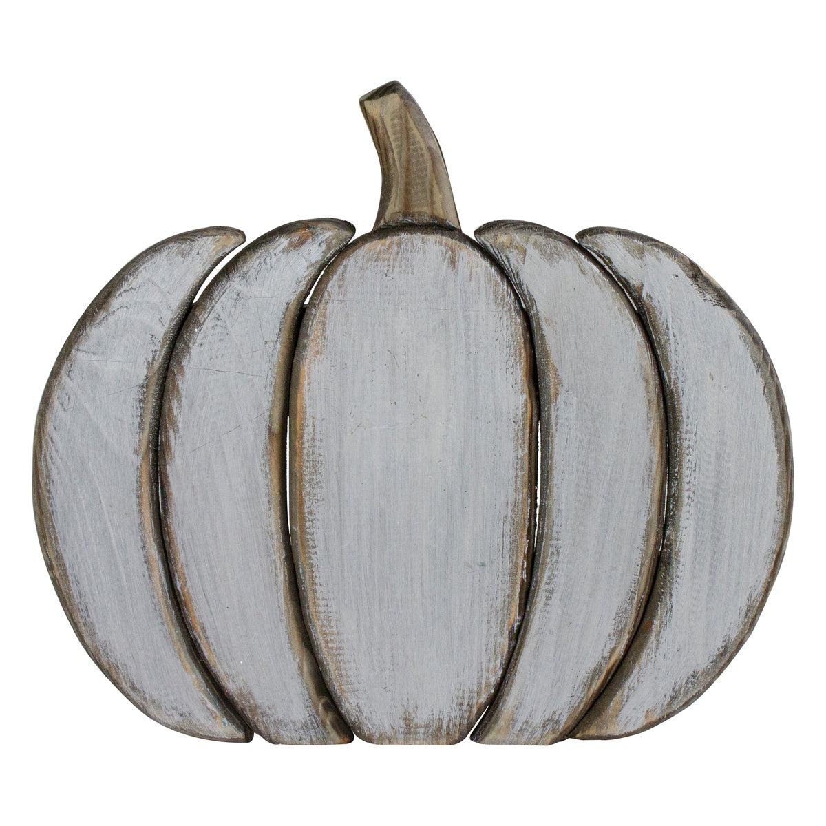  Northlight Wooden Pumpkin Fall Harvest Decoration - 13.75 - White - Default Title - Bonton