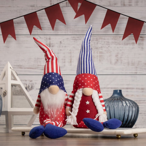 Stars and Stripes Patriotic Gnome Boy - 17.75"