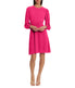  Donna Morgan Smocked Collar Long Sleeve Mini Dess With Flounce - Pink Peacock - Bonton