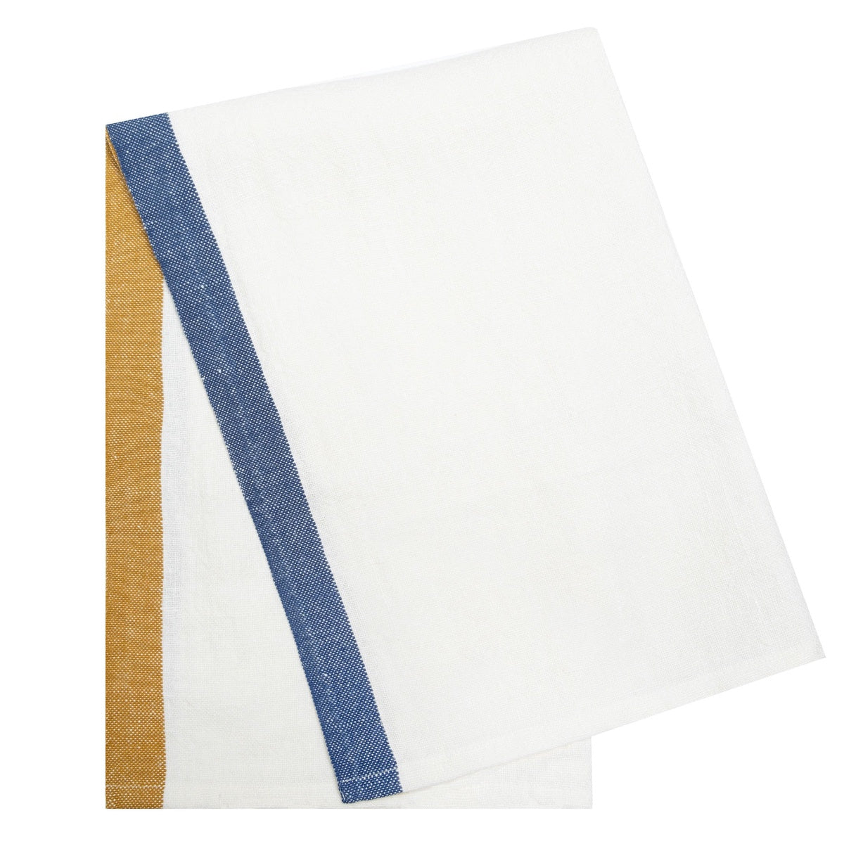  Caravan Paris White - Tea Towels 20x30 - Set of 2 - Blue & Mustard - Bonton