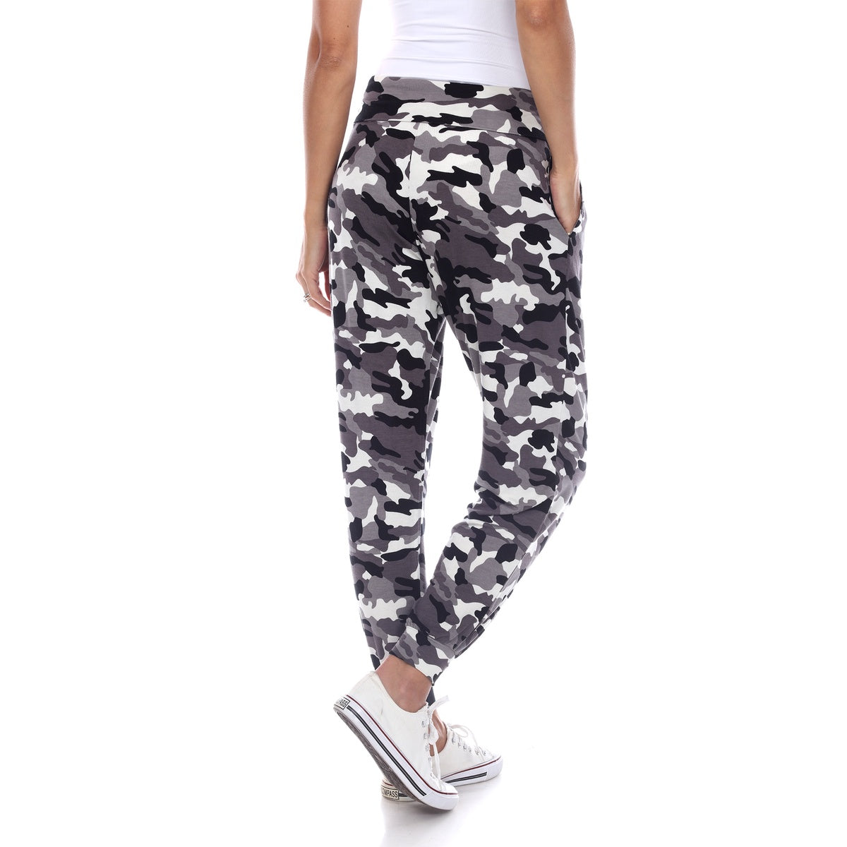  White Mark Camo Harem Pants - L - Bonton