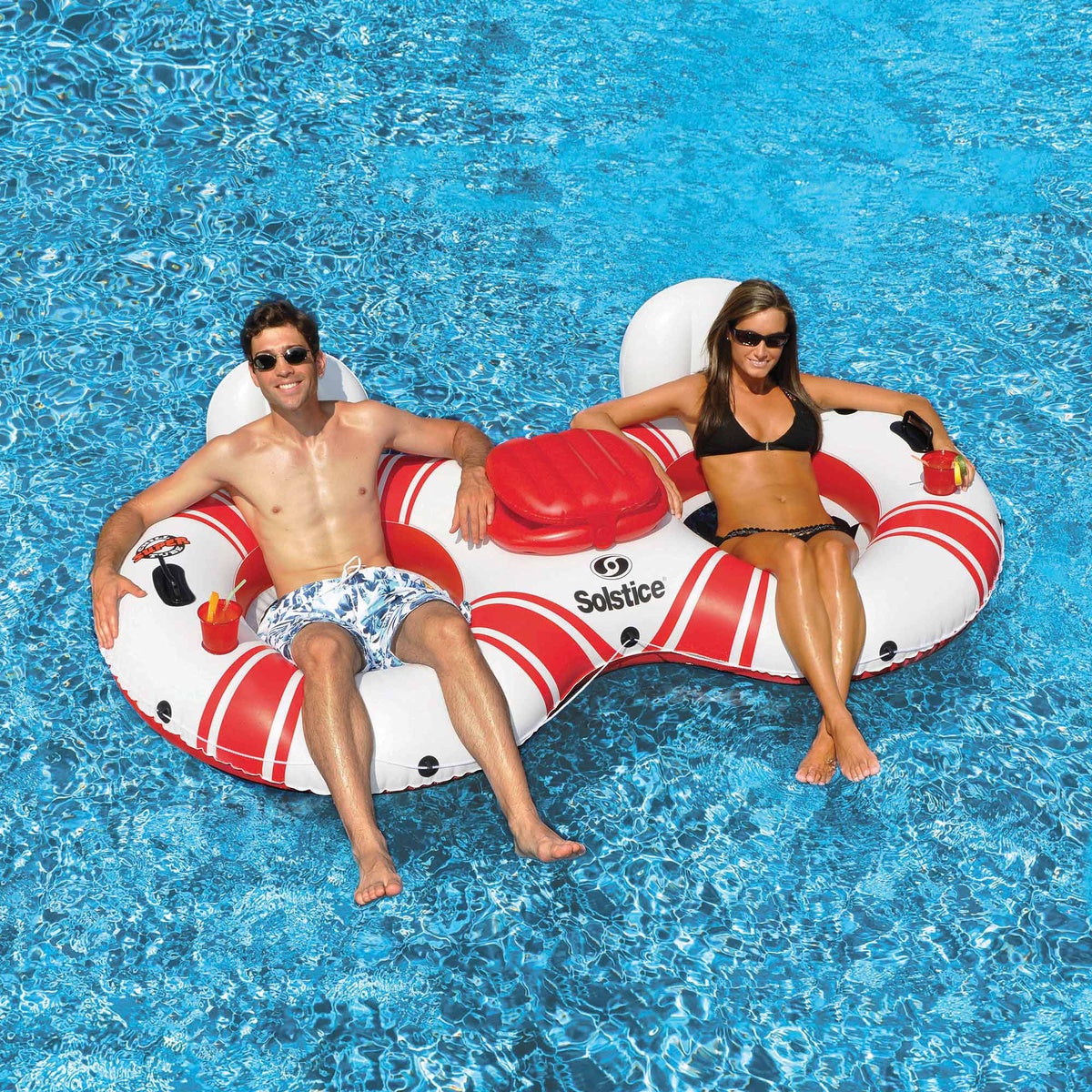  Swimline Super Chill Swimming Pool Duo Inner Tube With Cooler - 88