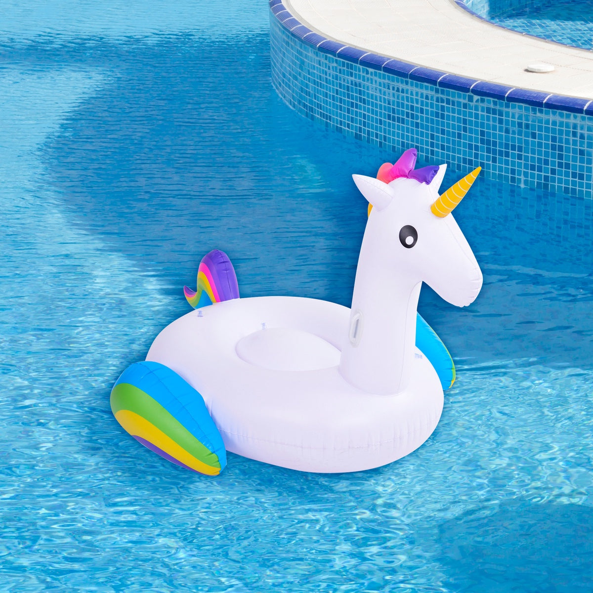  Pool Central 7' Inflatable Rainbow Unicorn Jumbo Pool Float - Default Title - Bonton