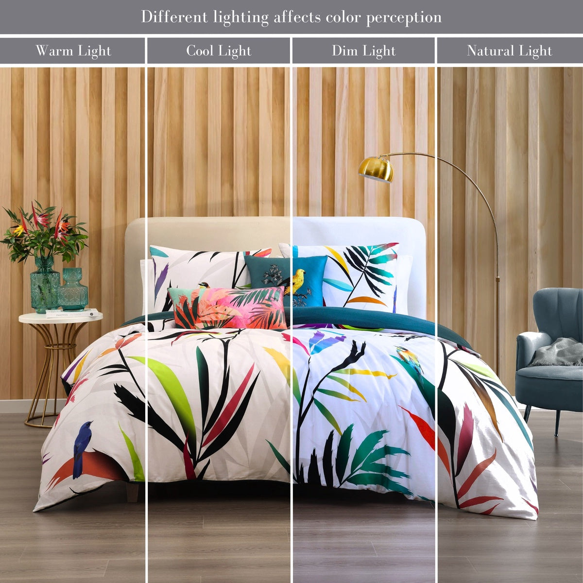  Bebejan Bebejan Tropical Fusion 5 Piece Reversible Comforter Set - QUEEN - Bonton