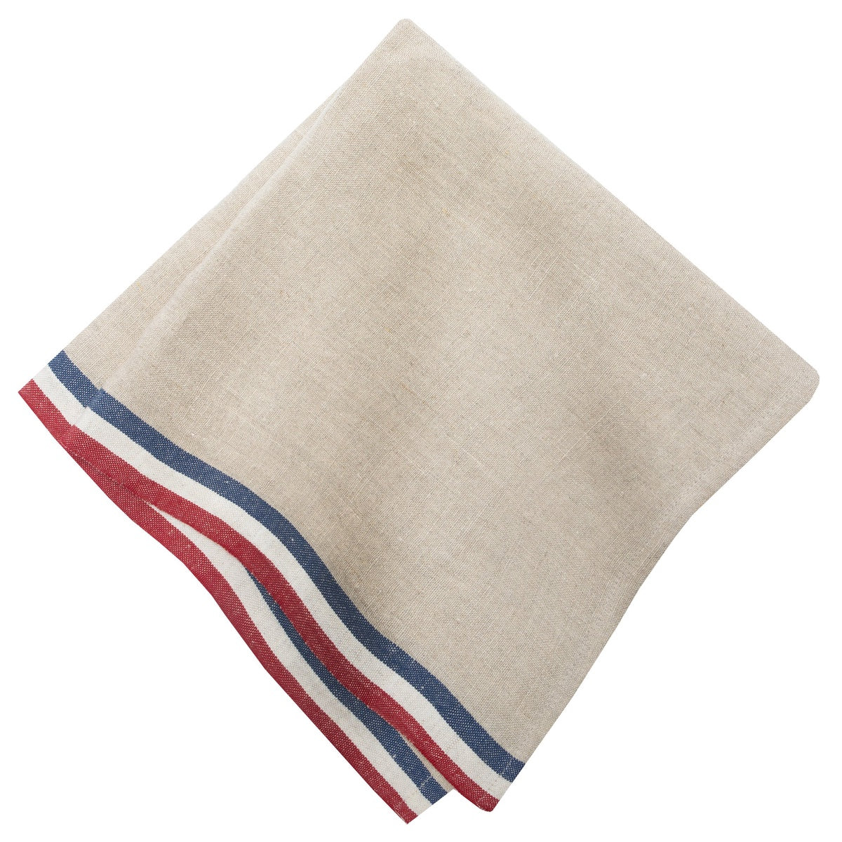  Caravan Normandy Natural - Napkins 20x20 - Set of 4 - Mustard/Natural/Blue Stripes - Bonton