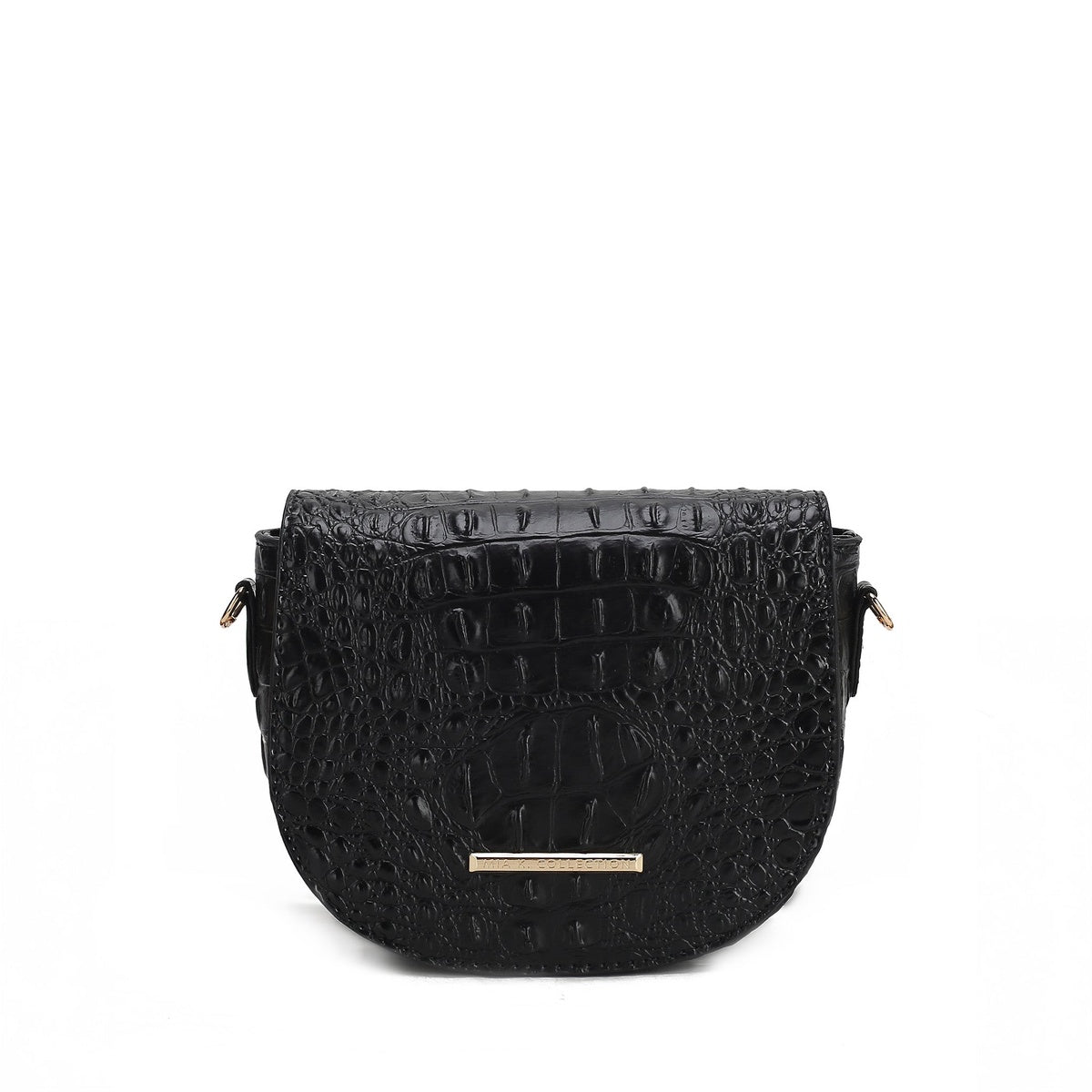  MKF Collection Amalia Solid Croc Crossbody Bag - Croco Black - Bonton