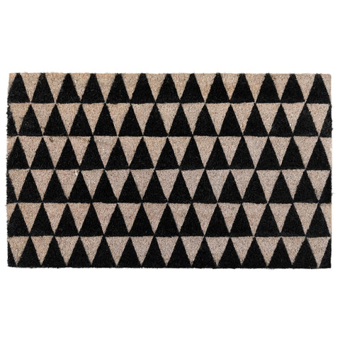 Black and Gray 3-Dimensional Triangle Print Doormat 17 X 29