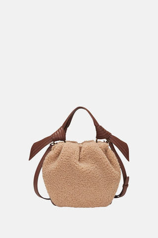 Oryany - Selena Eco Fur Bucket Medium Crossbody Handbags - Toffee Tan / One Size