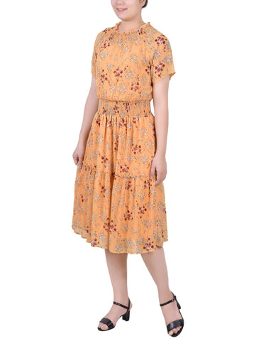 Short Sleeve Smocked Waist Dress