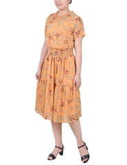 Short Sleeve Smocked Waist Dress