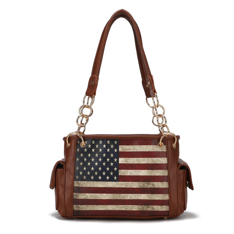 Alaina Printed Flag Shoulder Bag