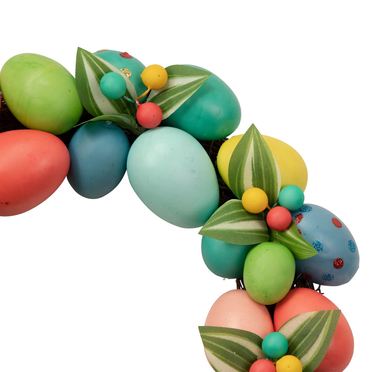  Northlight Decorated Easter Egg Twig Wreath - 14