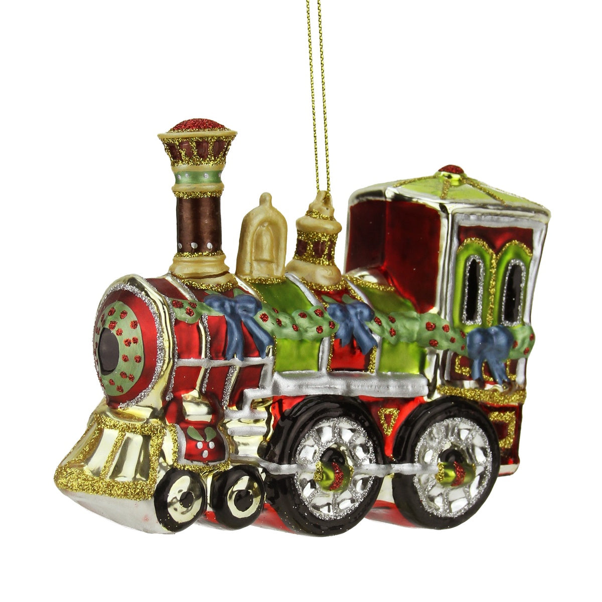  Northlight Train Glittered Glass Christmas Ornament - 5.5