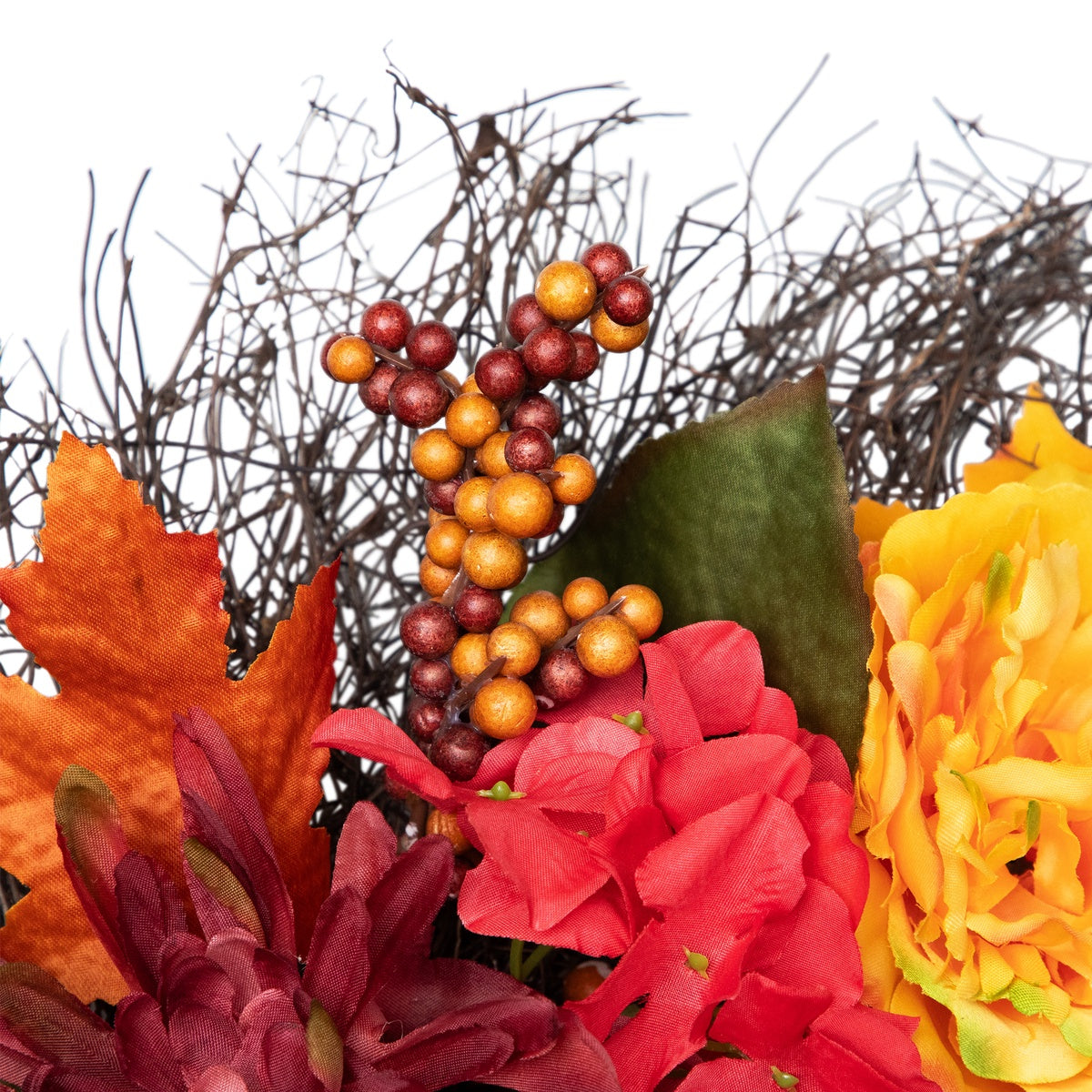  Northlight Peony and Mum Artificial Fall Harvest Wreath  24-Inch - Default Title - Bonton