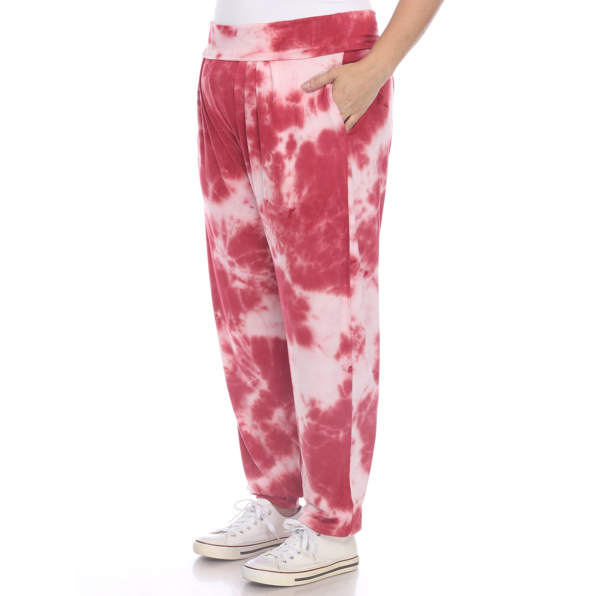  White Mark Plus Size Tie Dye Harem Pants - 1x - Bonton