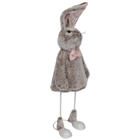 Spring Loaded Rabbit Easter Figure - 17" - Gray and Pink