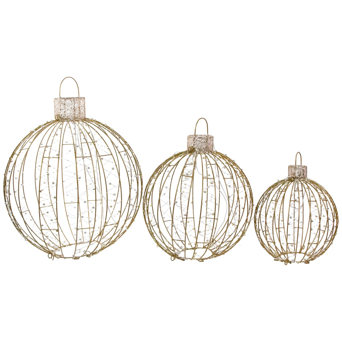  Northlight LED Lighted Hanging Ornaments Outdoor Christmas Decoration - Set of 3 - Default Title - Bonton